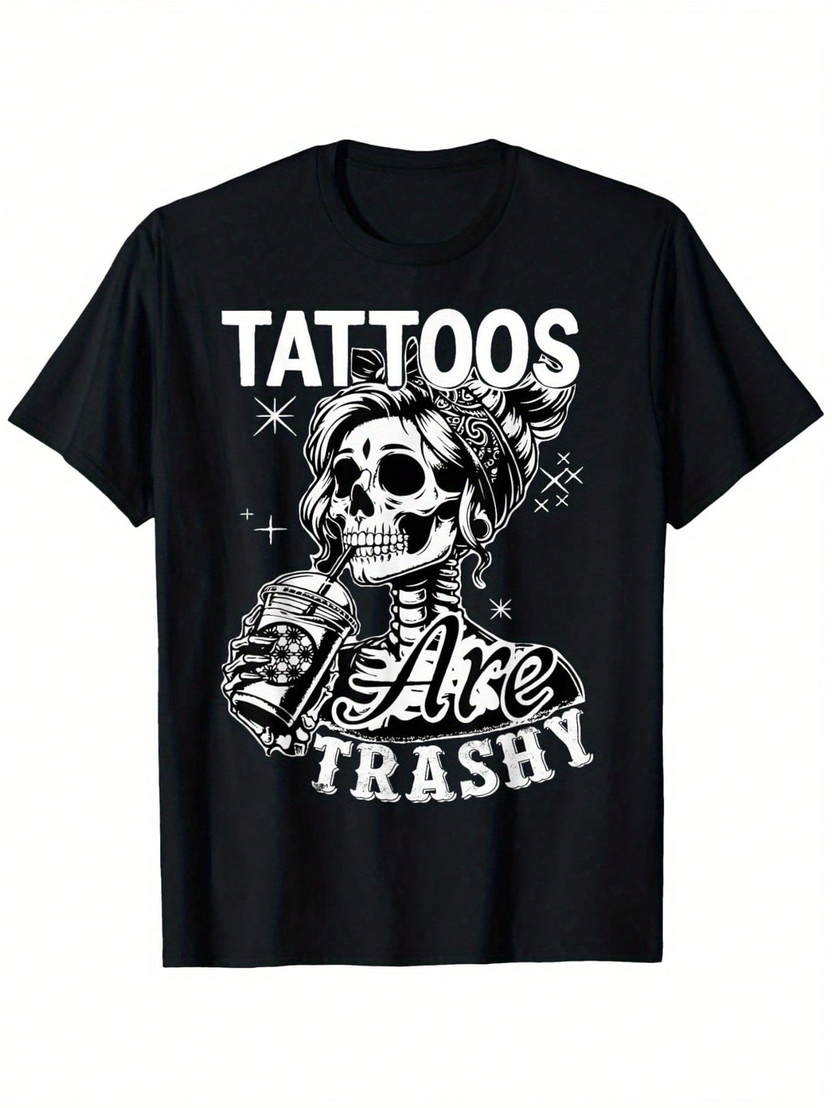 Funny « Tattoos Are Trashy » Slogan T-Shirt – Soft Breathable Cotton Tee