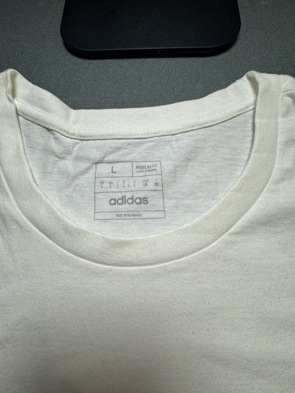 Adidas Men’s White Multi Color Logo Graphic T-Shirt Size L Brand New