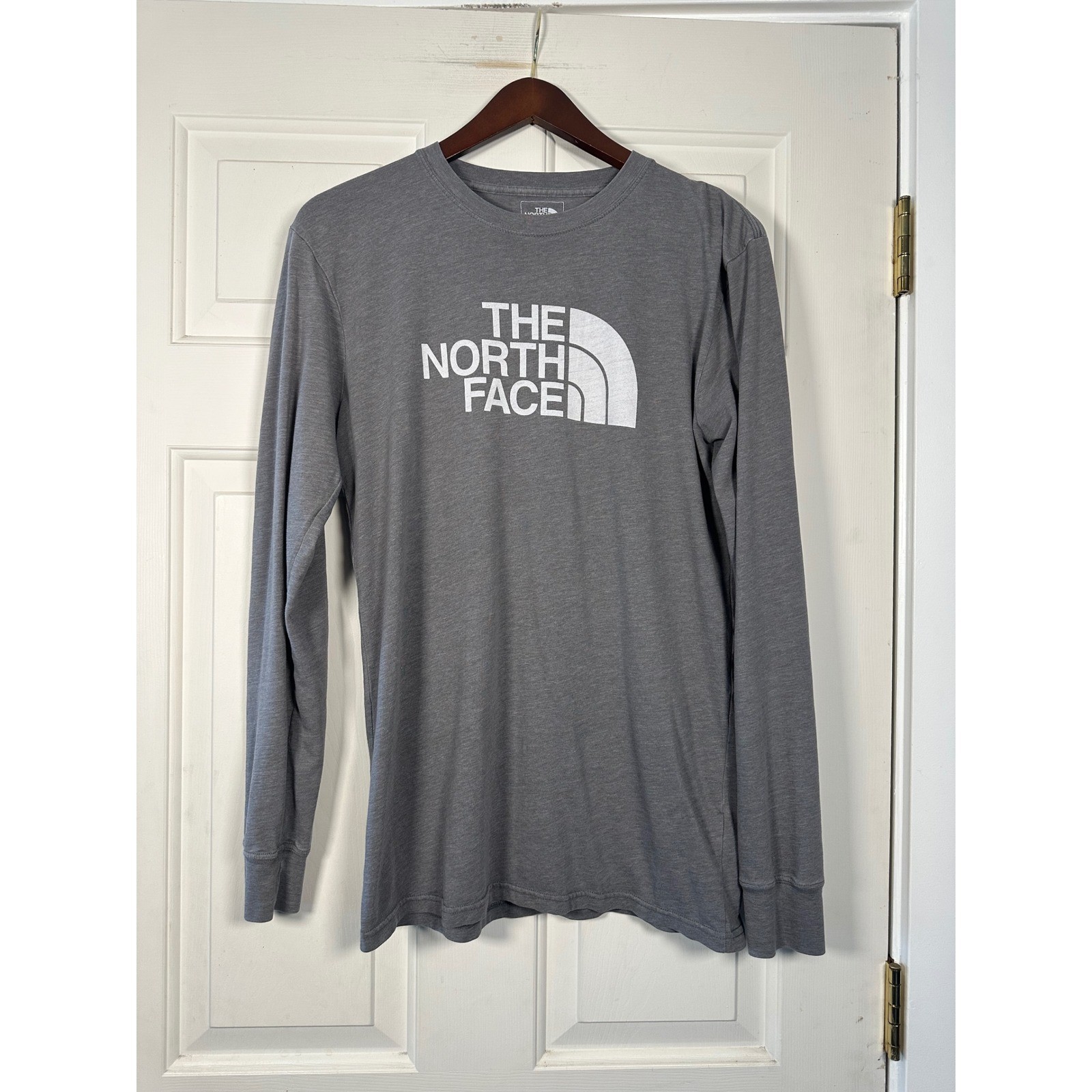 The North Face Mens Long Sleeve Half Done Graphic Tee Grey Small Classic Fit