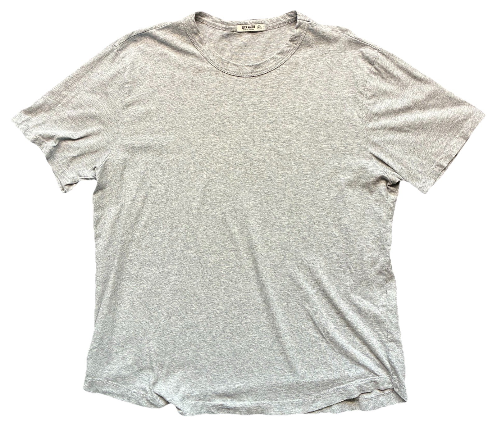 Buck Mason Shirt Mens XL T Signature Slub Classic Tee Crewneck Curved Hem USA