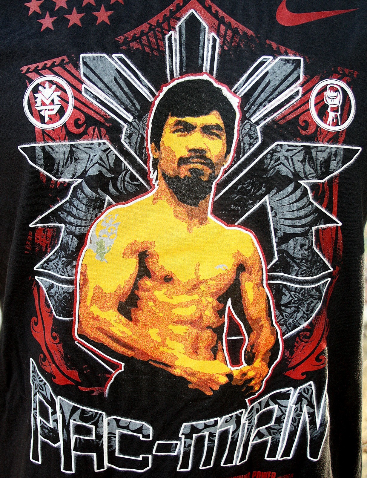 Nike Manny Pacquiao Pac-Man Impact Day T Shirt New Mens M Black 2010 Boxing