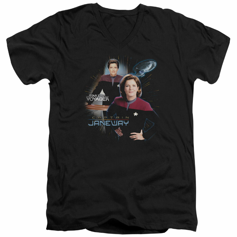 Star Trek Voyager Captain Janeway Men&rsquo;s Licensed T-Shirt S-5XL USS Voyager Tee