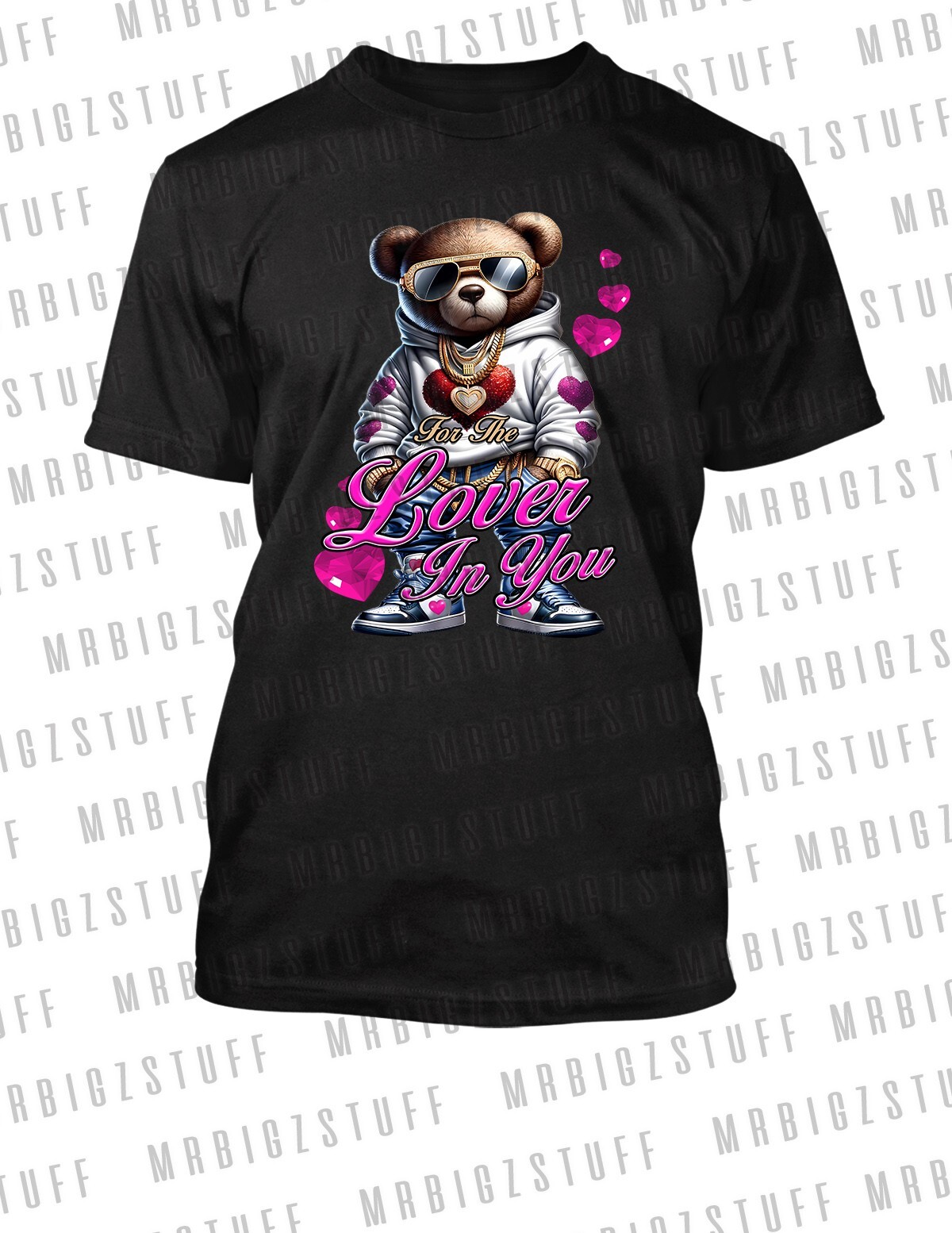 Teedy Bear Love Valentine&rsquo; Sneaker Tee Shirt Greystone Big Size 8XL Hip Sport T
