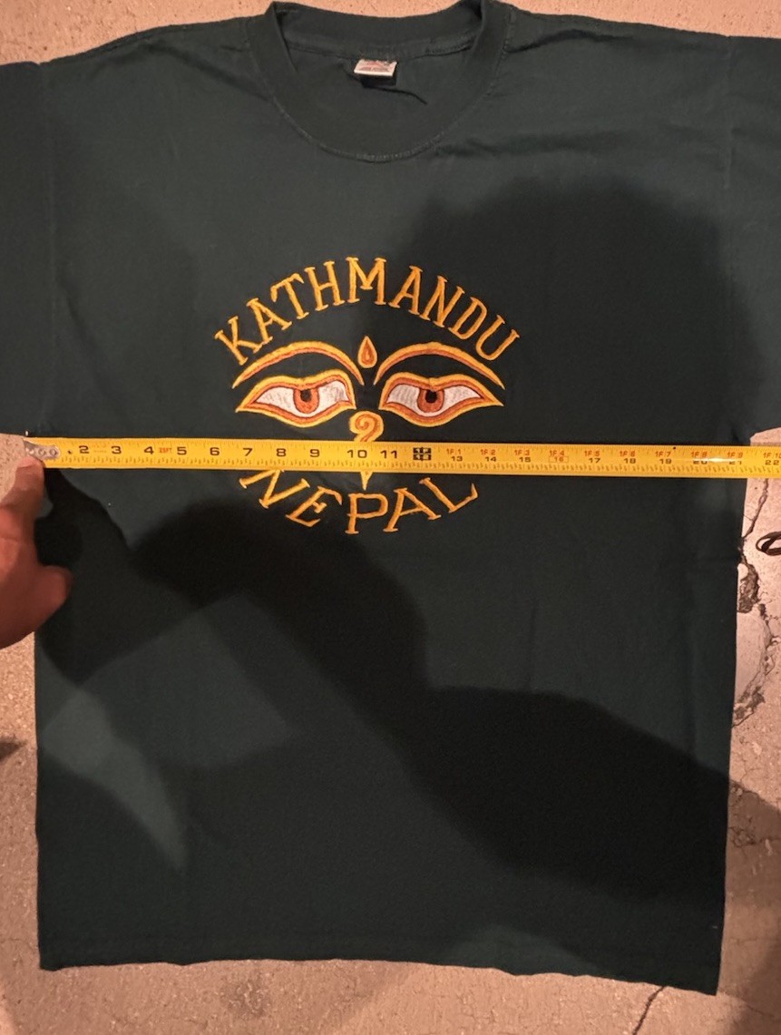 Vintage Kathmandu Nepal T Shirt Size 46 Embroidered