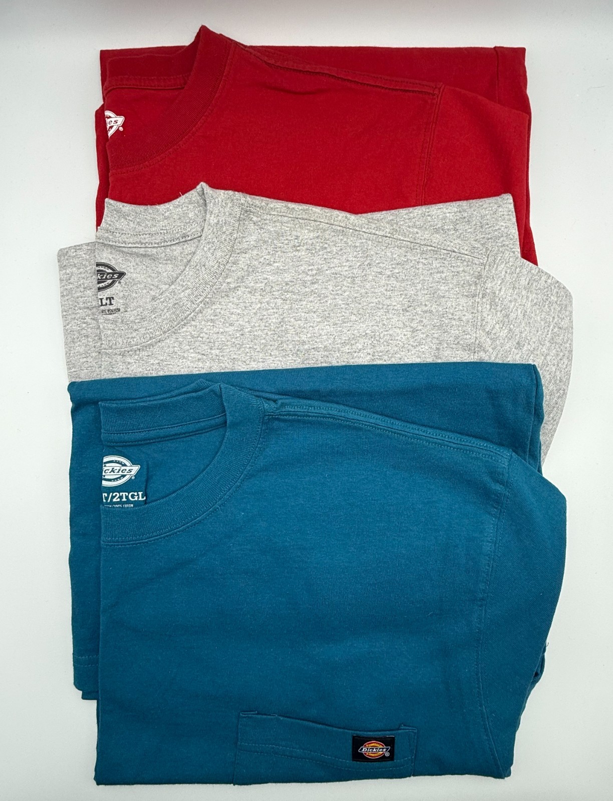 Lot of 3 Dickies Men&rsquo;s 2XLT Short Sleeve Work/Tee Shirts-New Without Tags