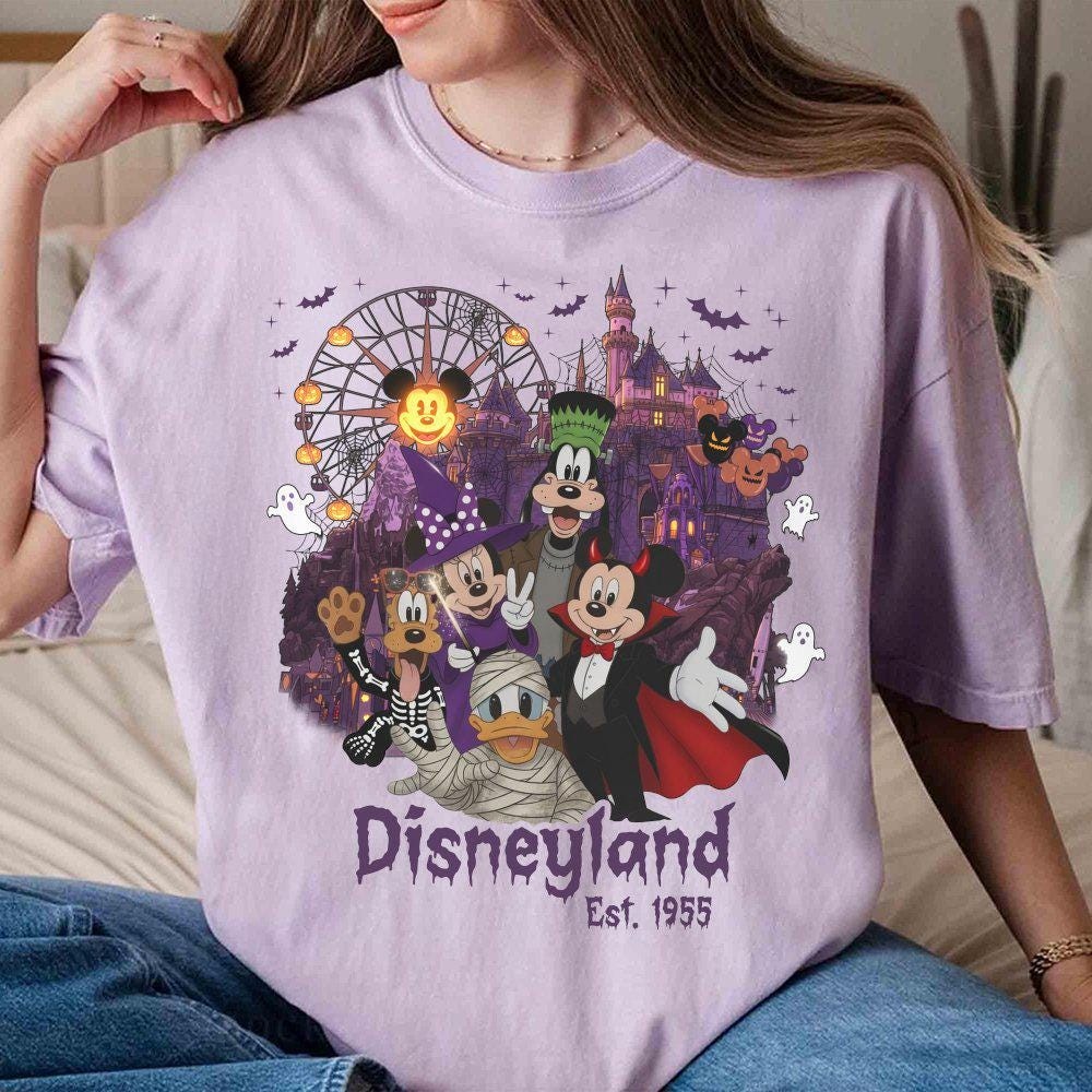 Disneyland Est 1955 Mickey Halloween Spooky Disney Friends Costume Tee