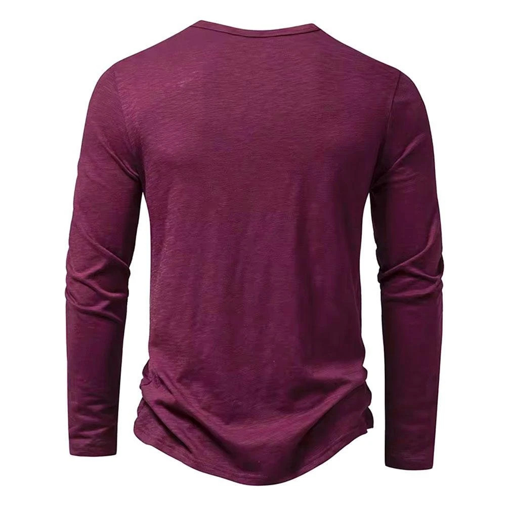 Camisa De Manga Larga Moda Lujo Camiseta Elegante Algodón Cuello V Para Hombres
