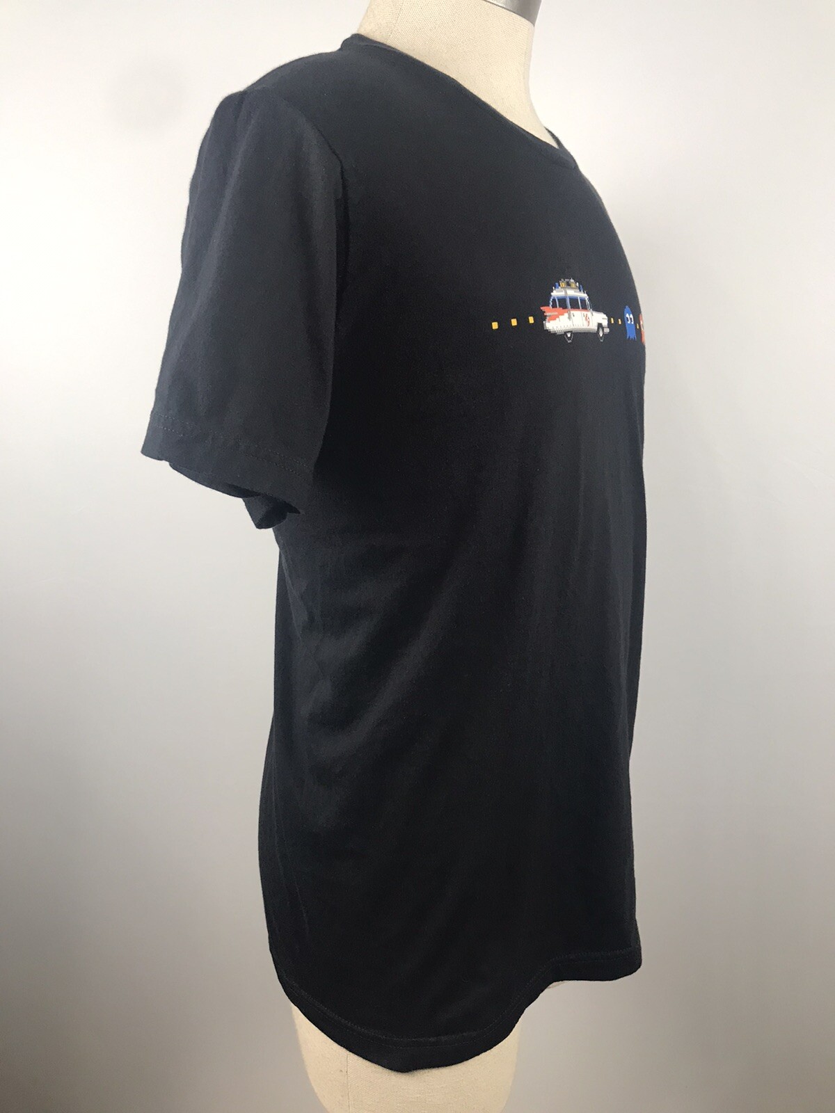 American Apparel T-Shirt Mens Large Crew Neck Tee Ghostbusters Play Pac-Man