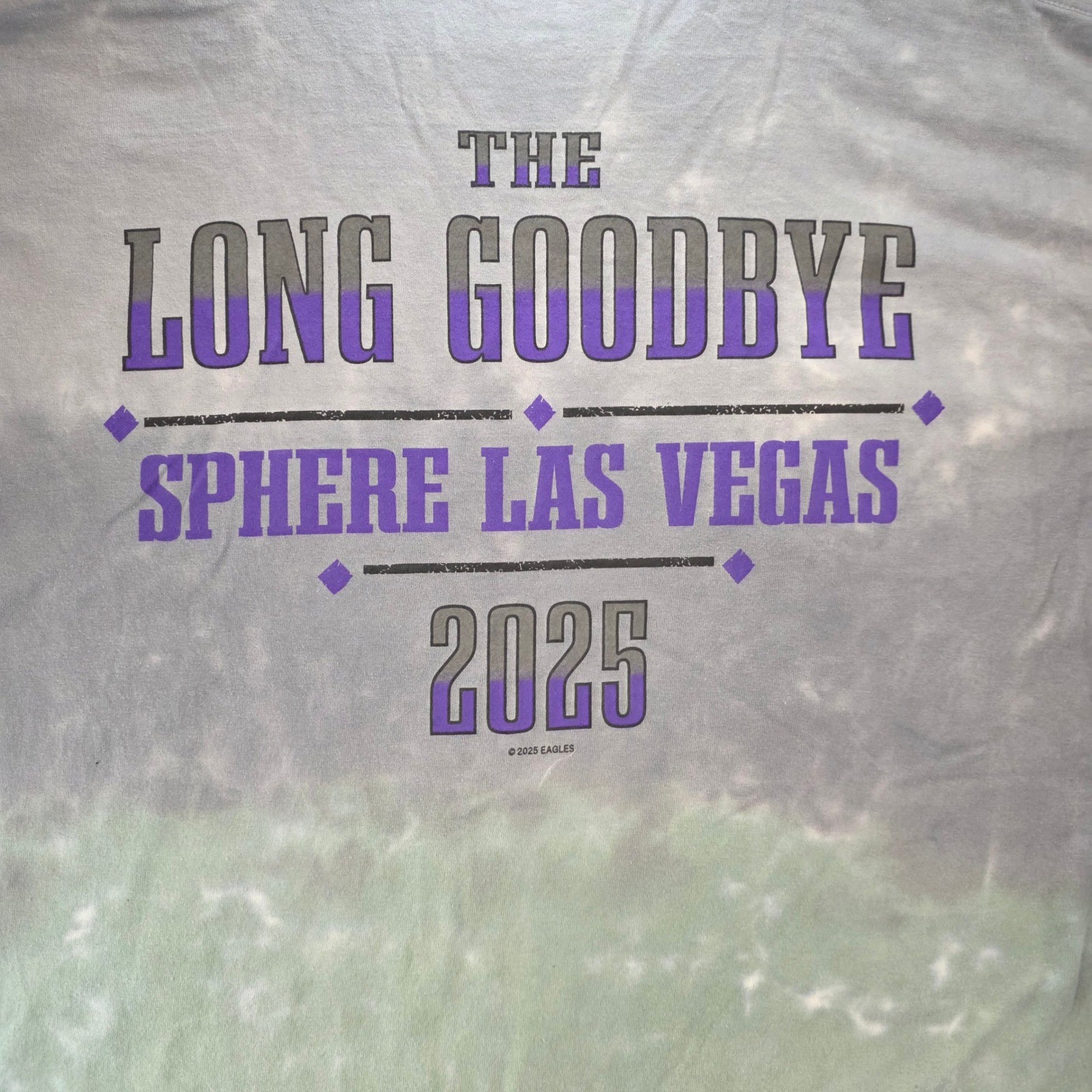 Eagles The Long Goodbye Sphere Las Vegas 2025 Tour Shirt Liquid Blue XL Tie Dye