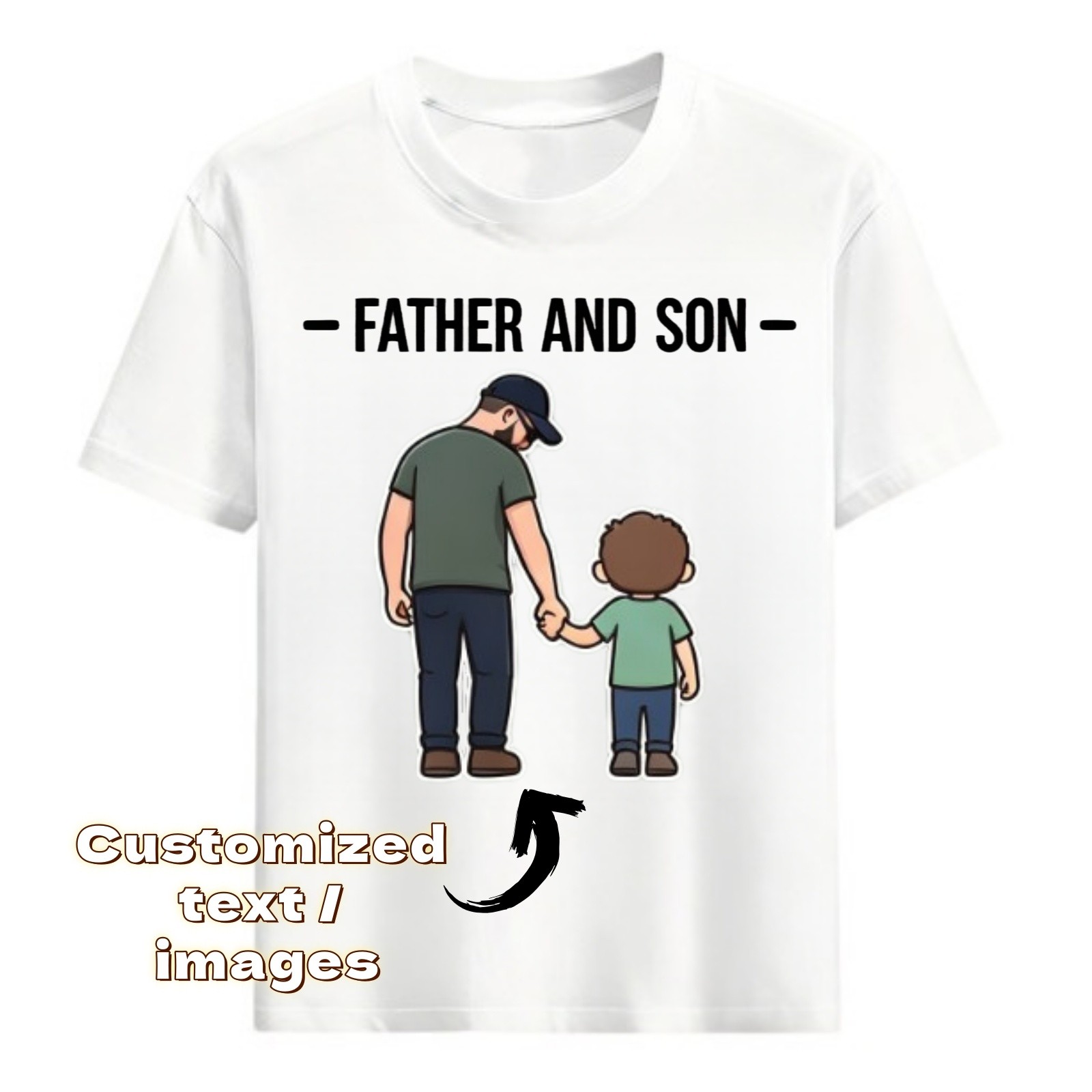 Personalized Dad Tee Custom Title Image Print Ideal Father Day Family Present