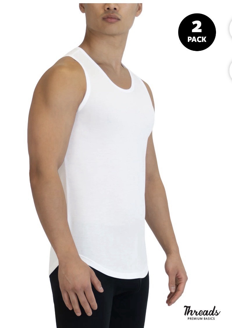 Threads Premium Basics White Men&rsquo;s Tank Tops 2-Pack Ultra-Soft Size XL