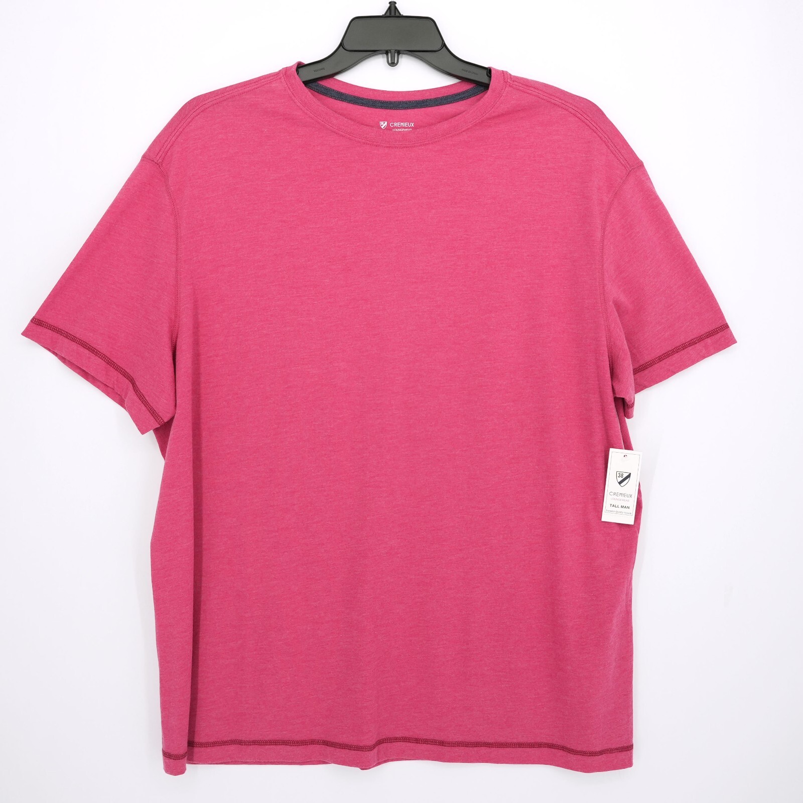 Cremieux Men&rsquo;s Short-Sleeve Shirt Loungewear XLT Tall Man Berry Red Solid NWT