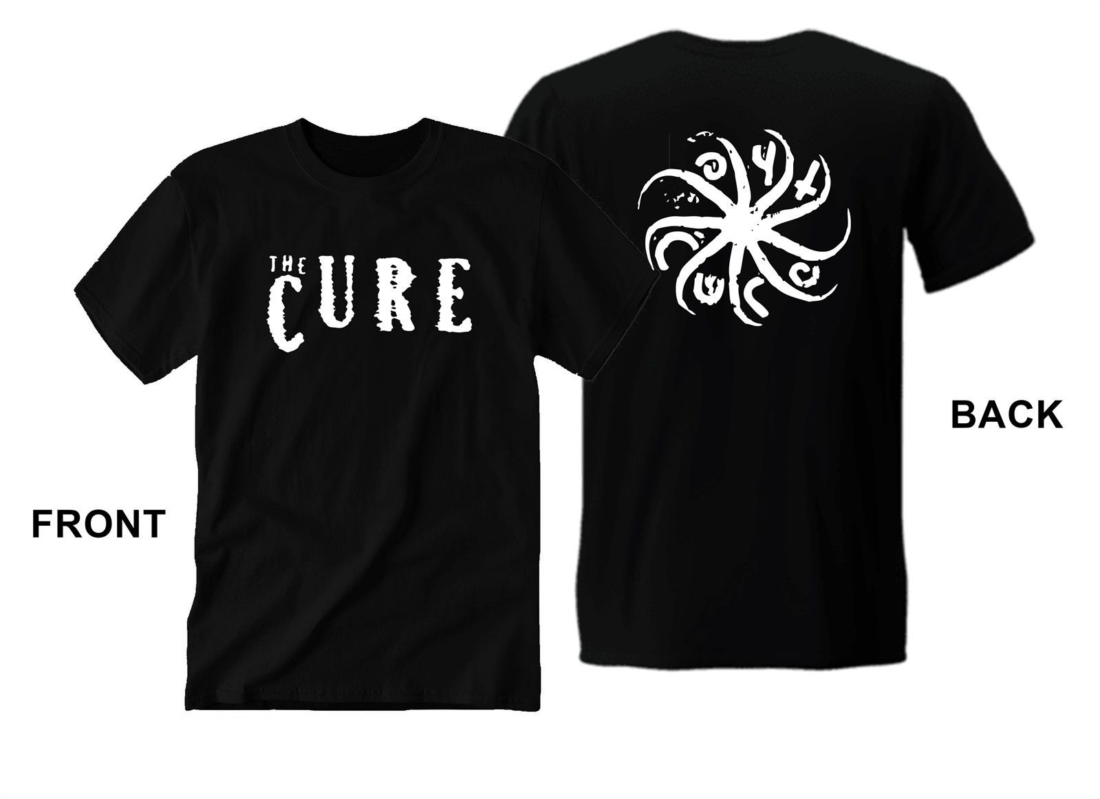 Thɘ Curɘ 80&rsquo;s Classic Rock T-Shirt Unisex Double-Sided Print for Kids & Adults