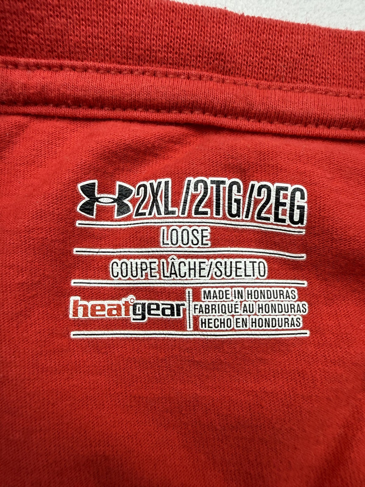 Under Armour Shirt Mens 2XL Red Stop At Nothing Graphic HeatGear Tee Top
