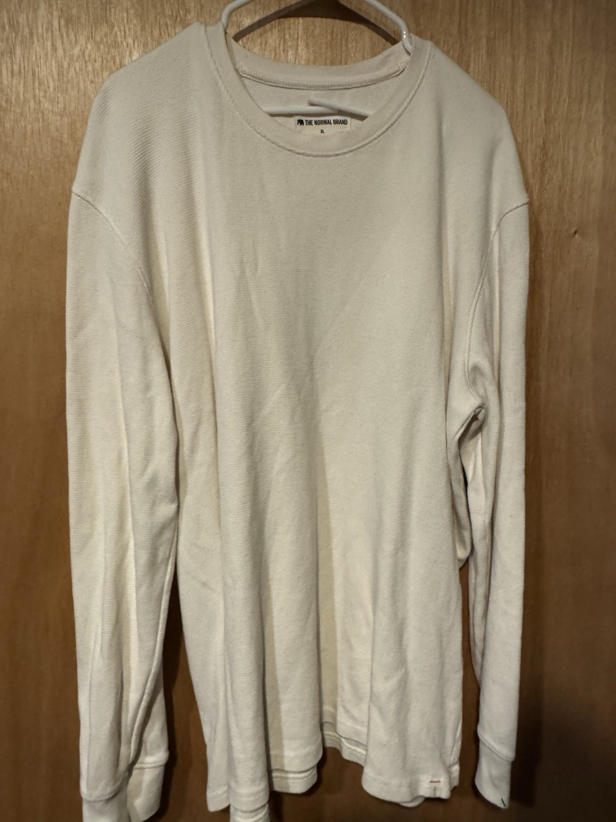 The Normal Brand Thermal Crew Men XL Cream Waffle Knit Base Layer Cotton (X)