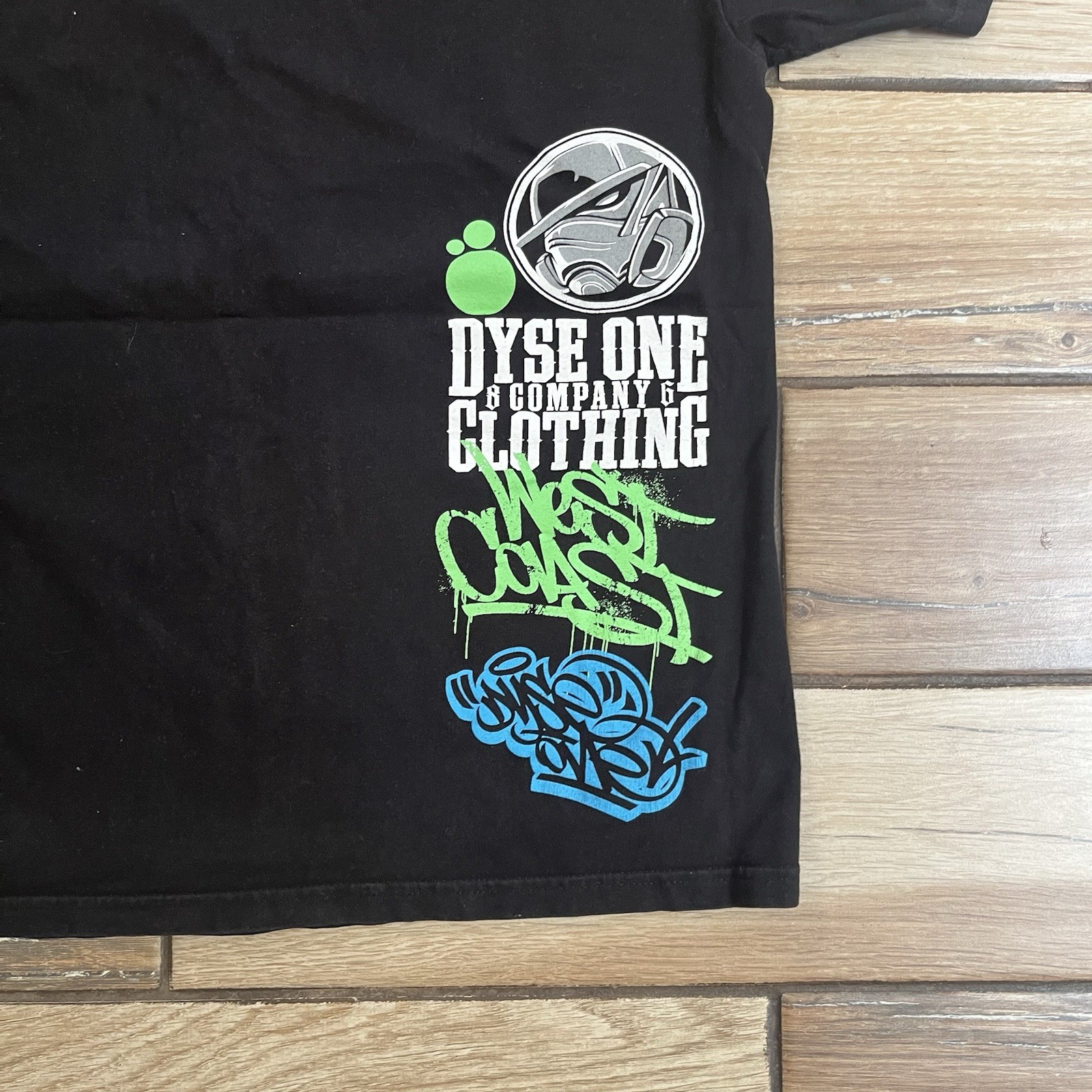 Dyse One T Shirt Mens Medium Black West Coast Graphic Double Sided