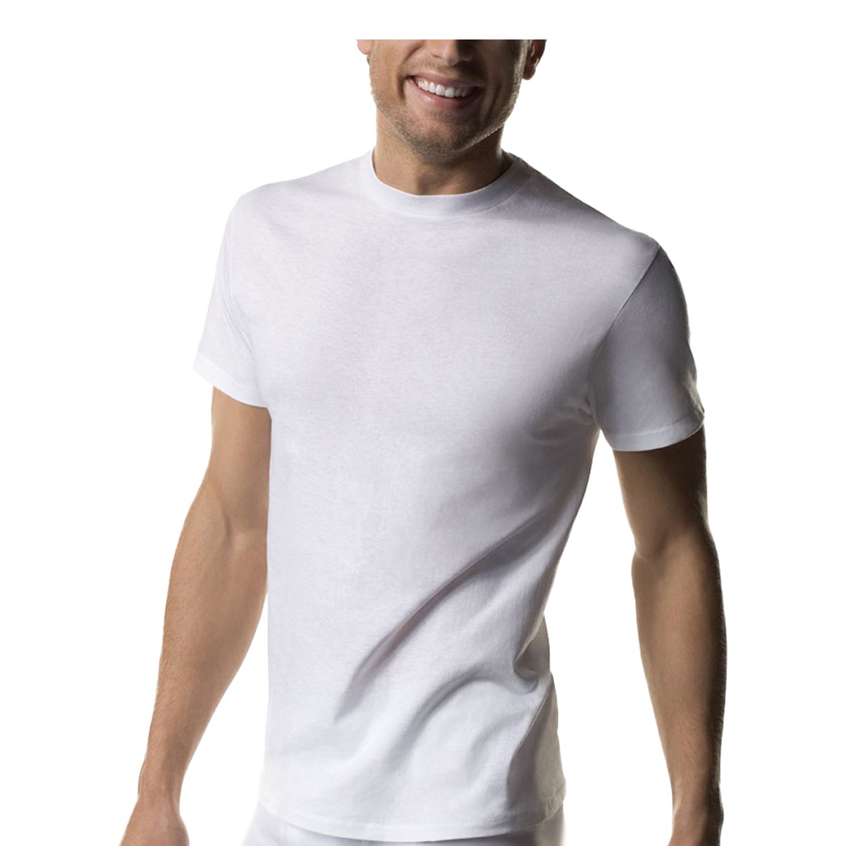 Hanes Men&rsquo;s White 3 Pack Tagless Stretch Crew Neck T-Shirt 2135DG