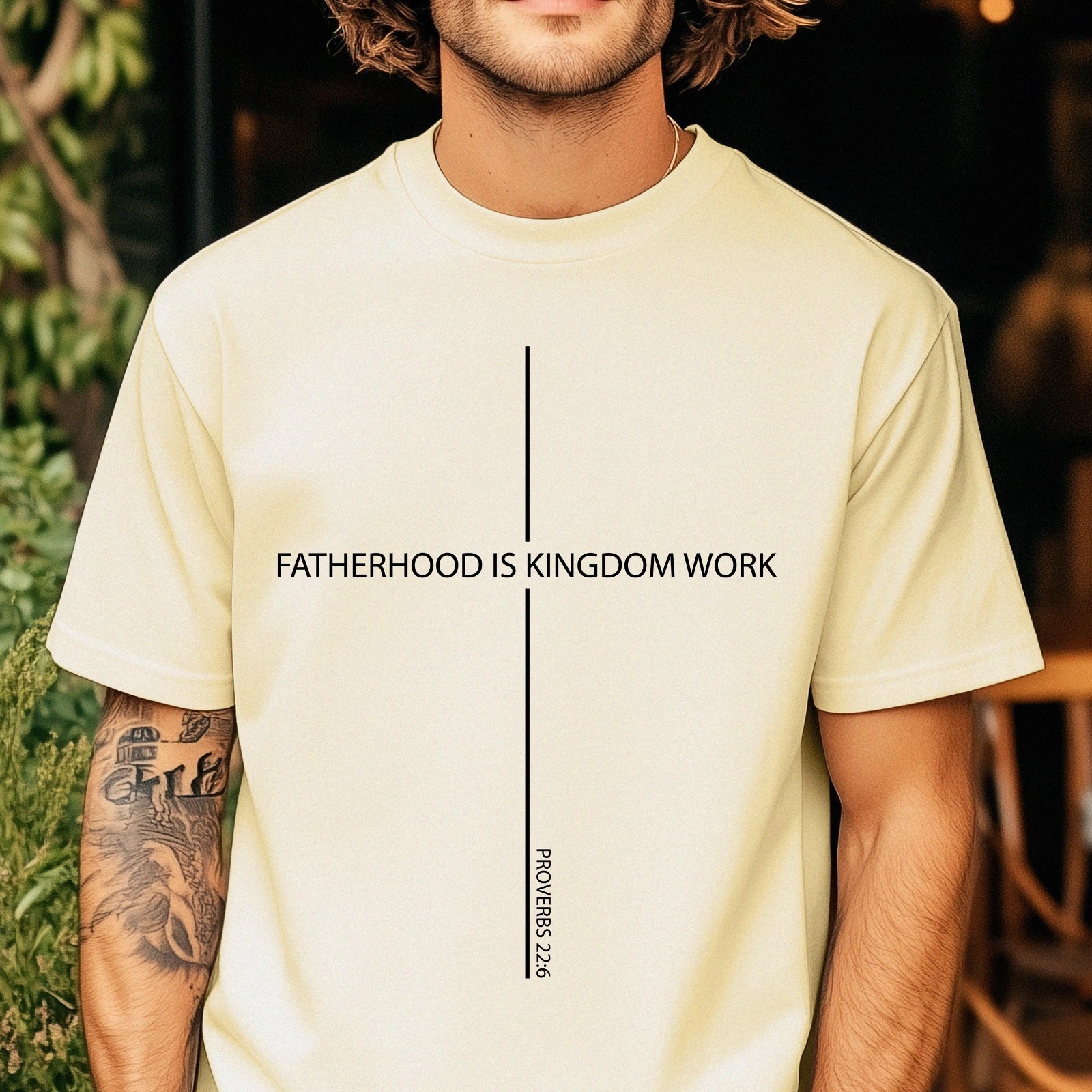Fatherhood Is Kingdom Work Shirt Men&rsquo;s Cotton Christian Graphic T-Shirt Best