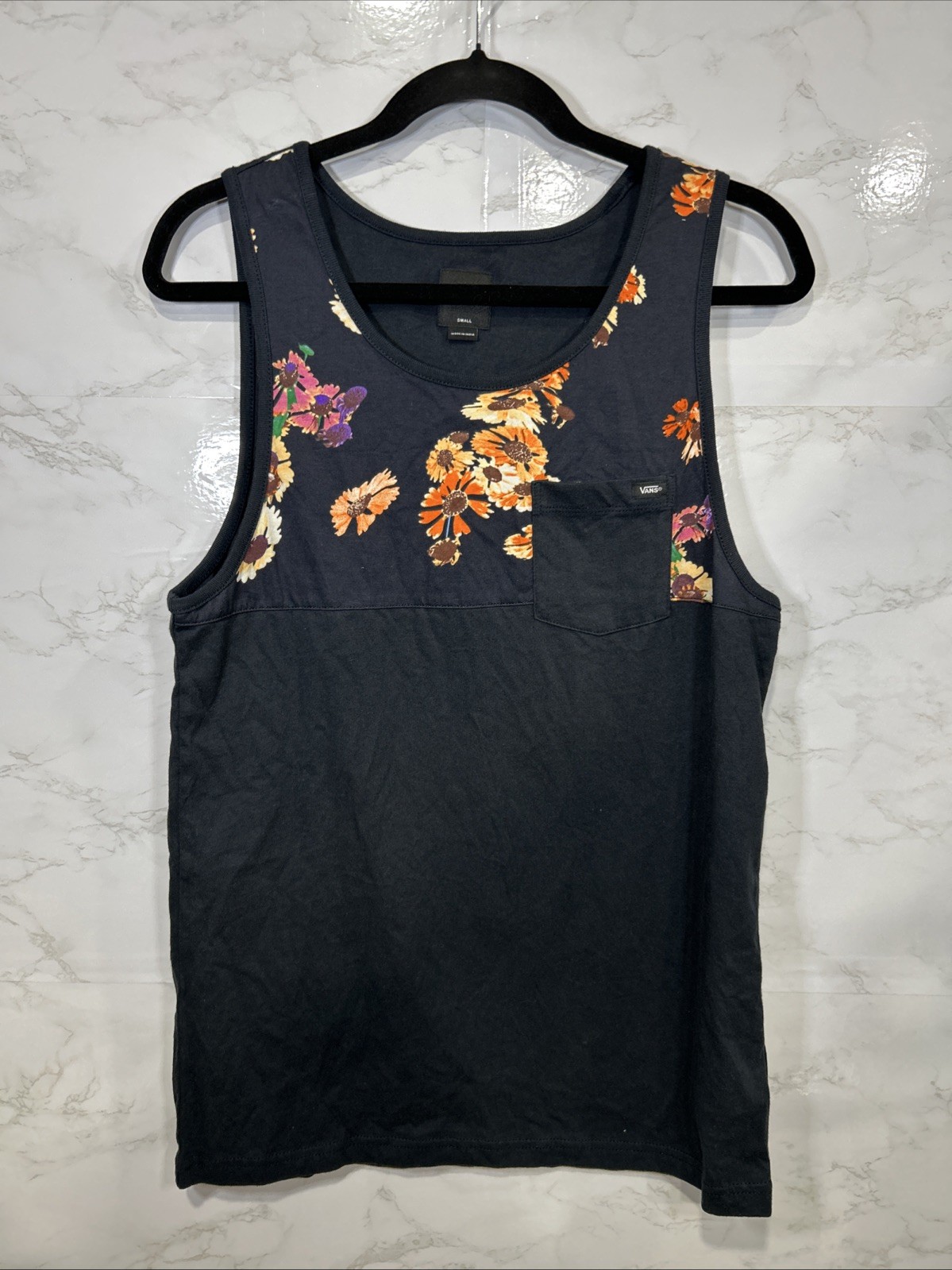 Vans Men&rsquo;s Hilby Tank Top Sleeveless Tropical Shirt Plant Leaf Gym Sz Small New