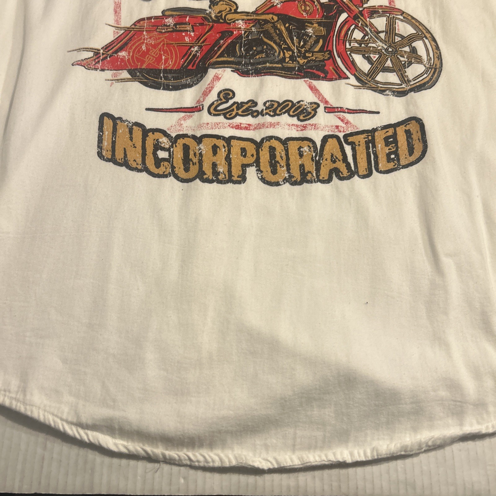 Biker Wear Usa Sz L Hellanback Inc Biker Shirt Bottom DownCut Off Sleeves# Ride