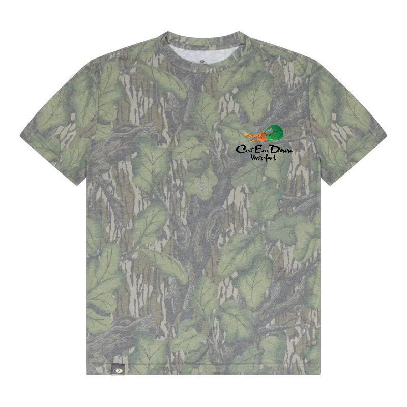 Cut&rsquo;Em Down Waterfowl Mossy Oak Washed Out Camo Tee – Faded Old School Camo