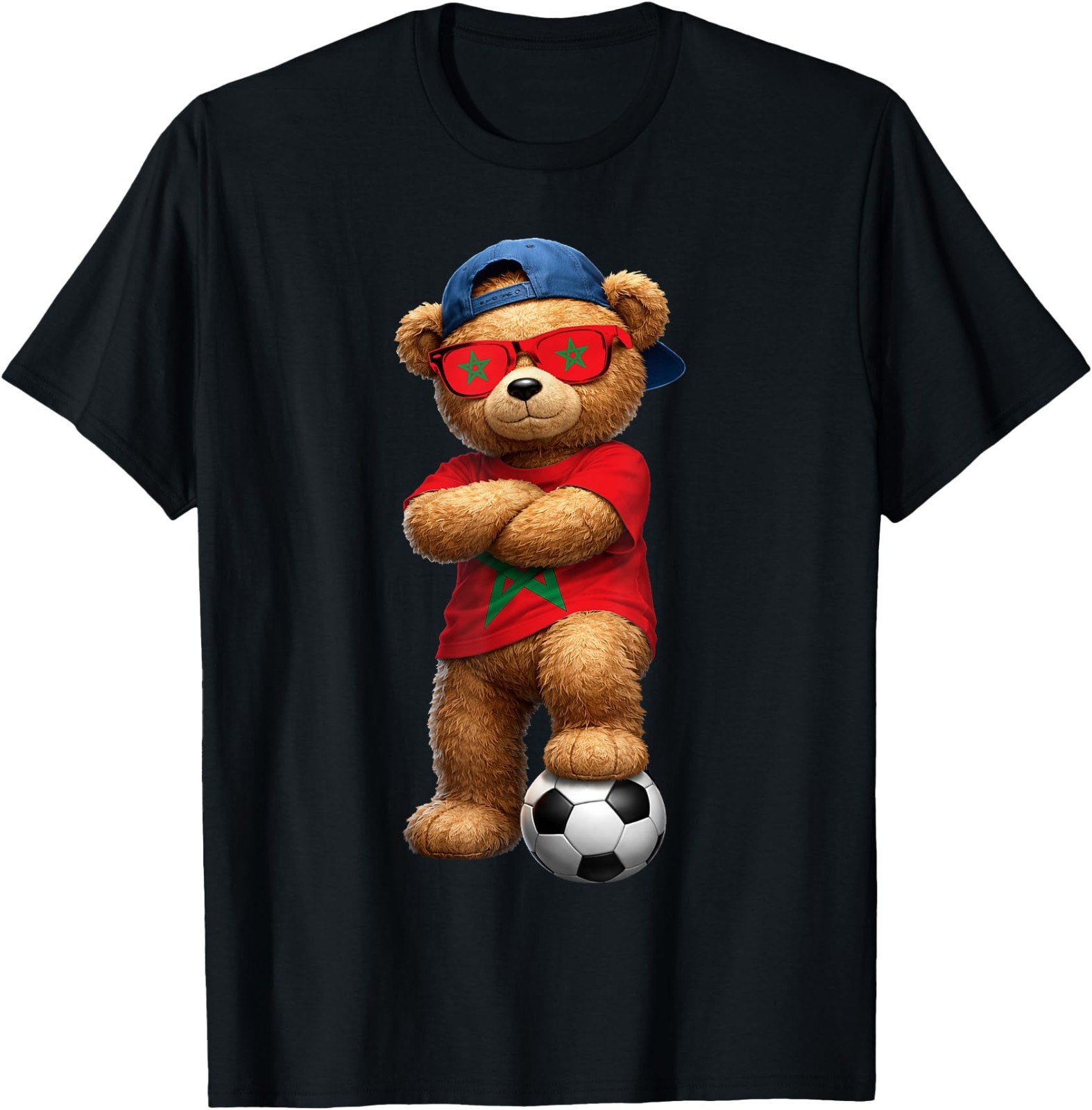 Moroccan Flag Teddy Player Sports Outfit for Morocco Kid Adult Coton T-Shirt