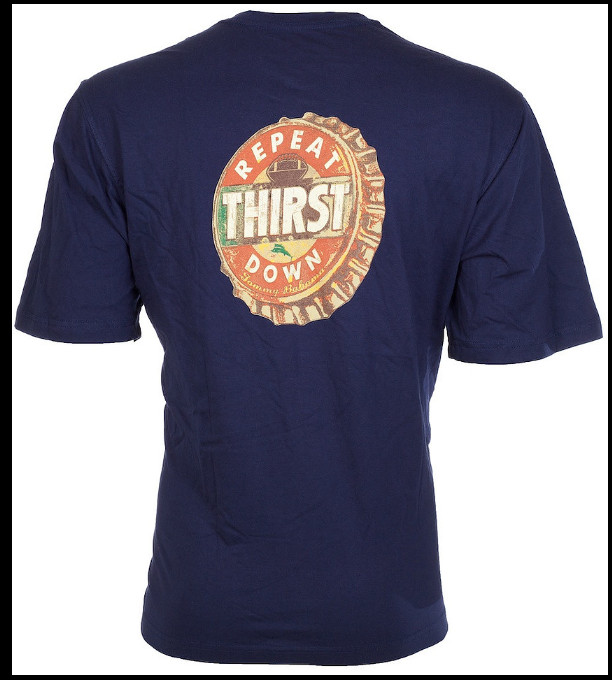 $45 TOMMY BAHAMA Navy Blue FOOTBALL BEER Relaxed Fit Short Sleeve T-shirt NWT