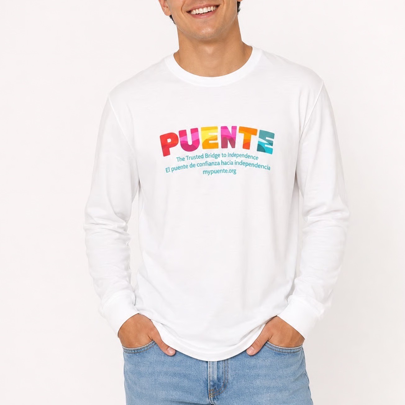 District Perfect Tri Puente Graphic Long Sleeve Tee White Large