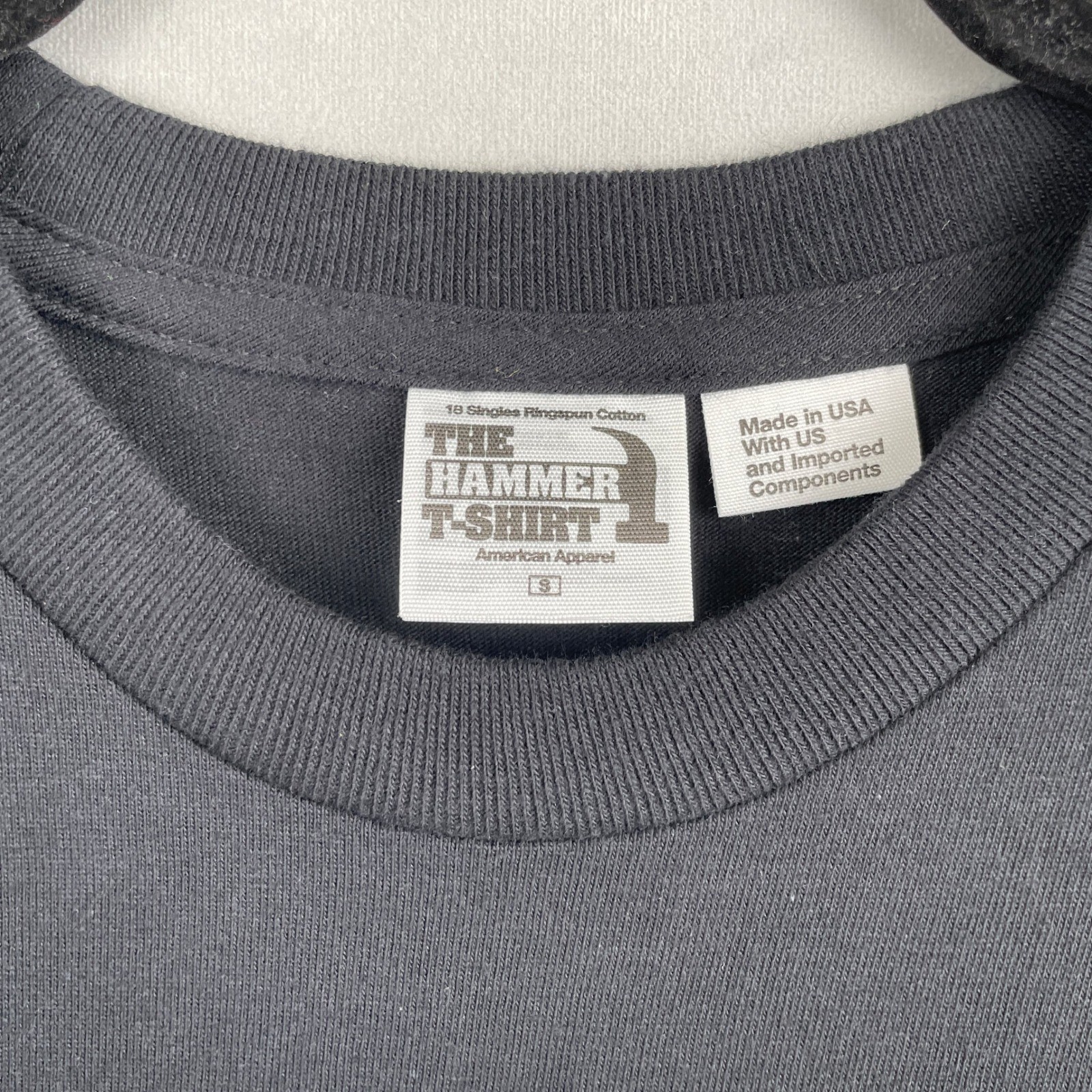 American Apparel The Hammer T-Shirt Black Heavyweight Cotton USA Made S New Rare
