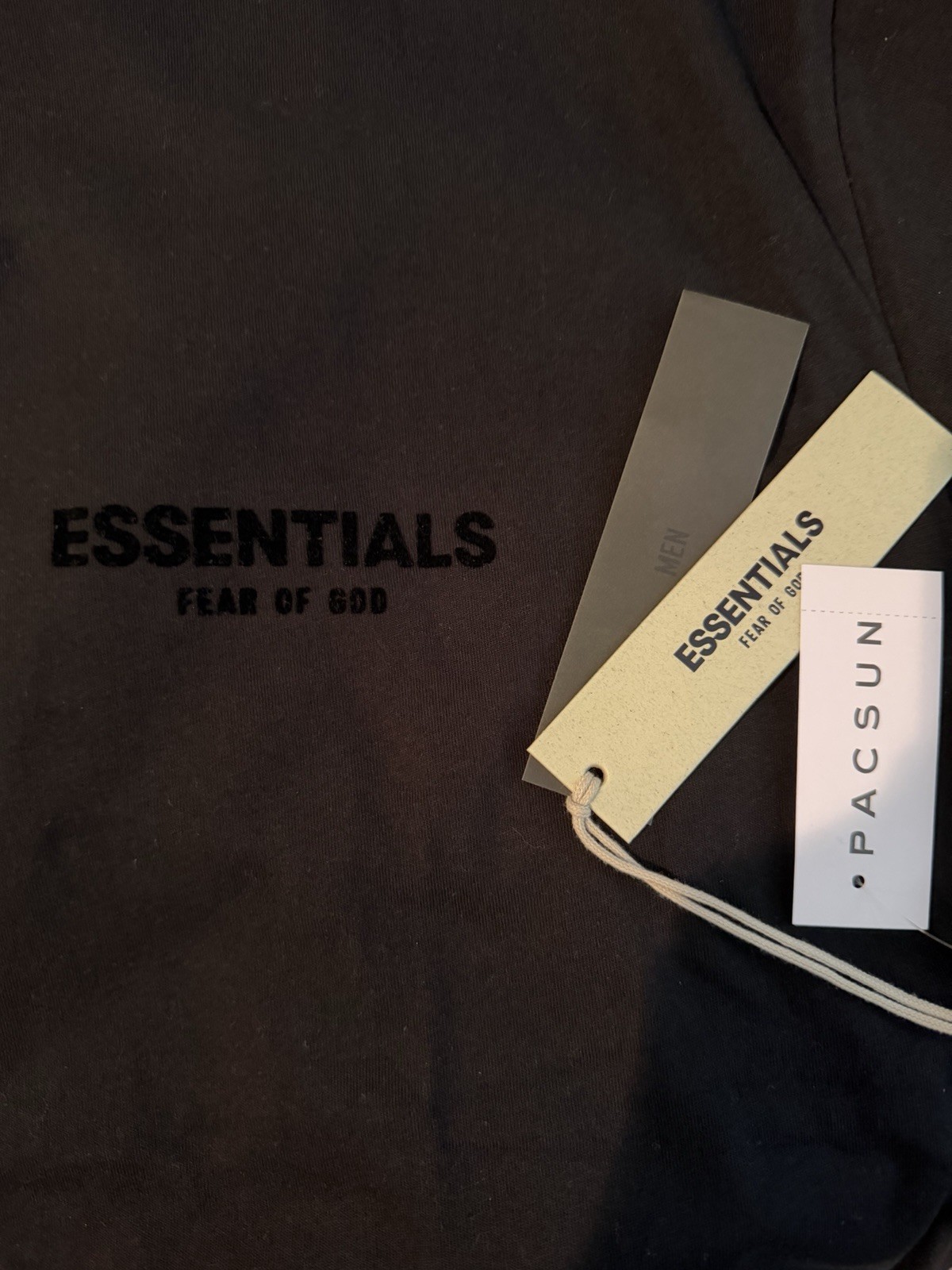 Essentials Fear of God Men&rsquo;s Black Logo Crew Neck Short Sleeve T-Shirt XL
