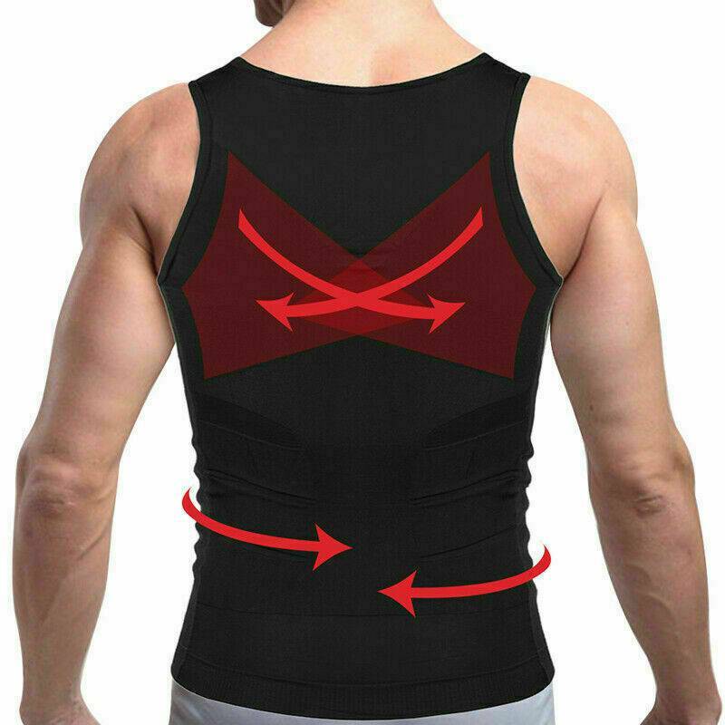 Men&rsquo;s Slimming Body Shaper Vest Abs Abdomen Compression Shirts Workout Tank Tops