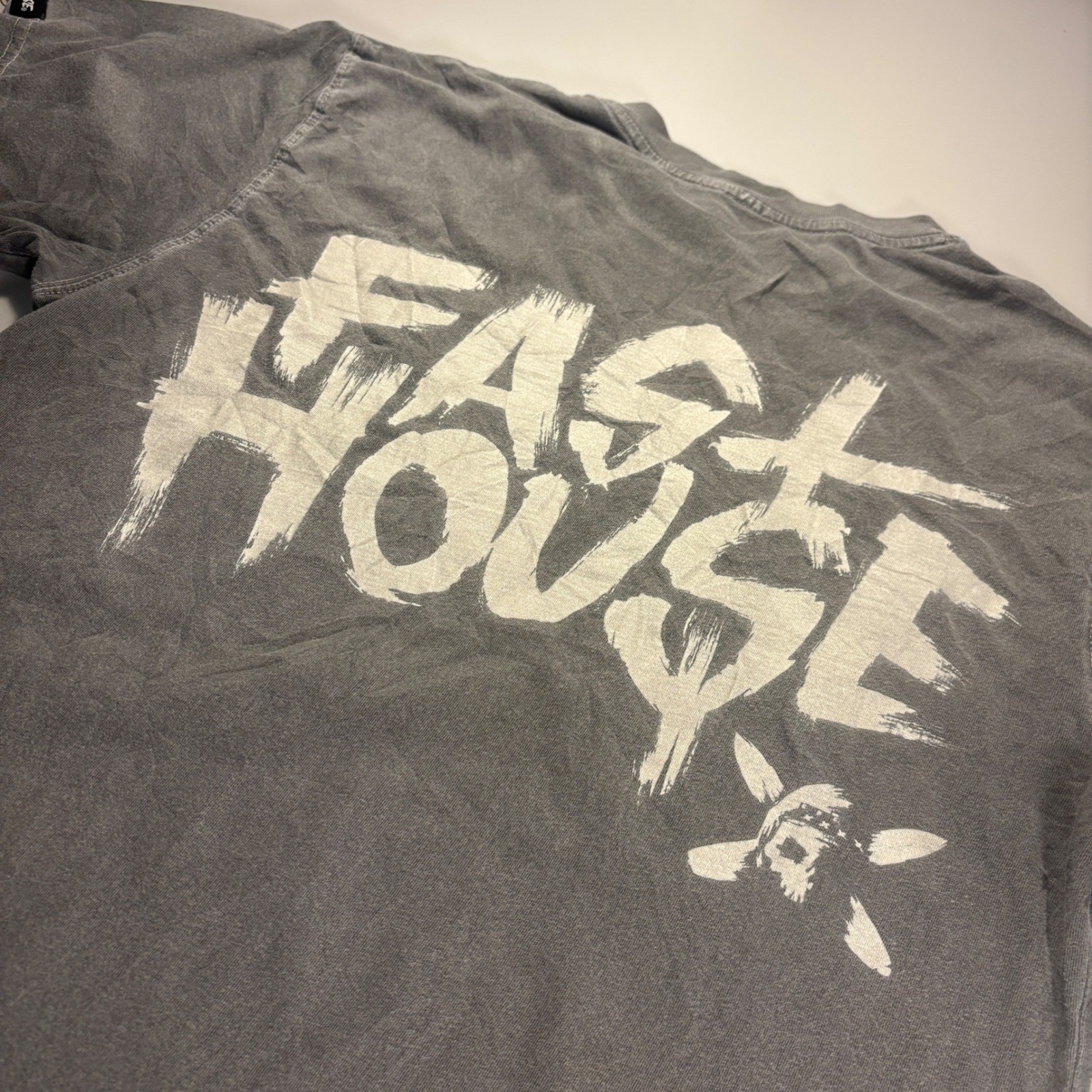 Fasthouse Graphic T Shirt Gray Crew Neck Short Sleeve Casual Tee Mens