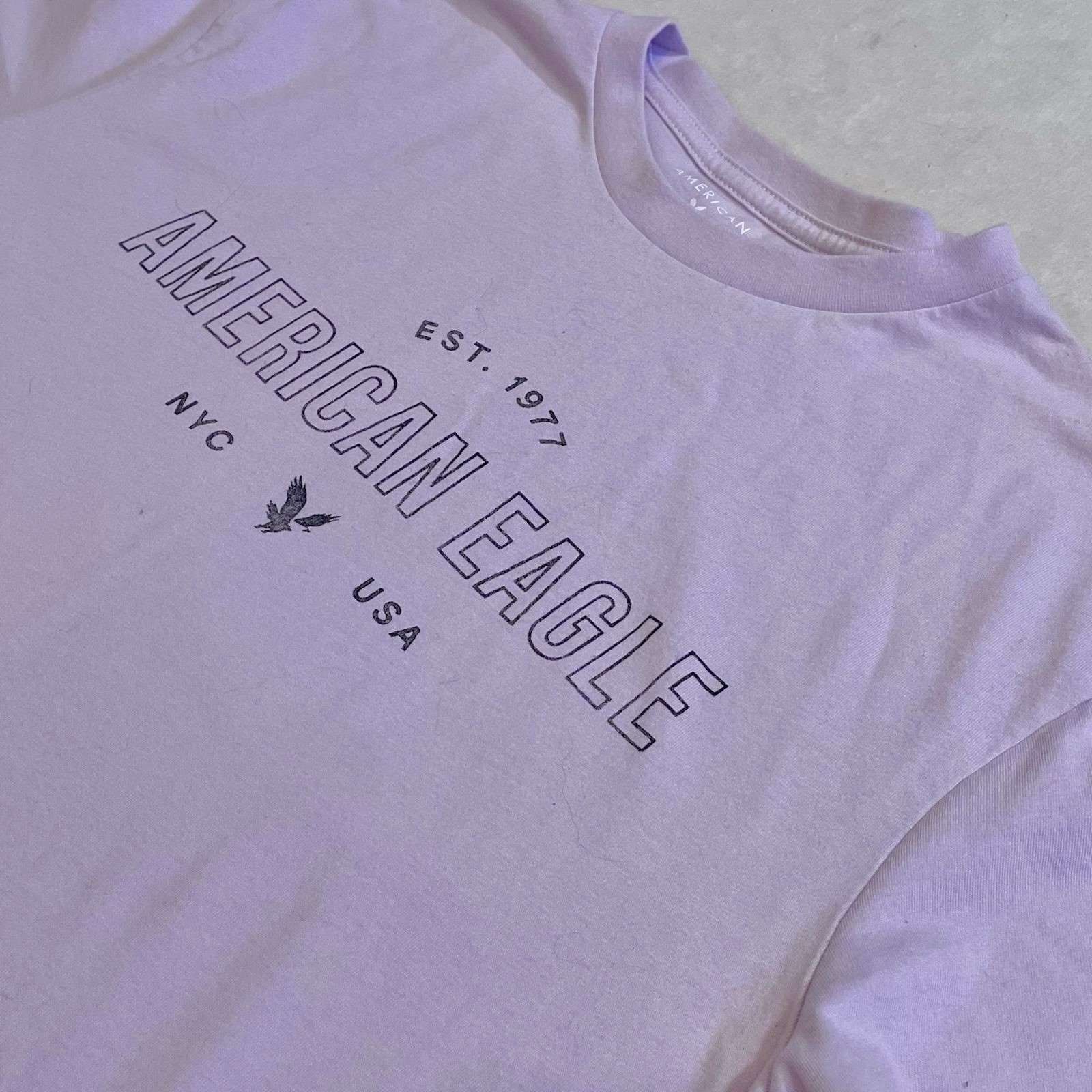 American Eagle MediumSuper Soft Men&rsquo;s Crew Neck Graphic Tee Purple