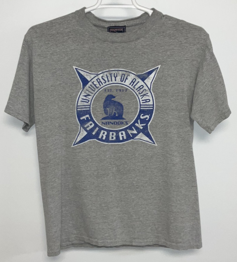 University Of Alaska Short Sleeve T-Shirt Men&rsquo;s Medium Gray