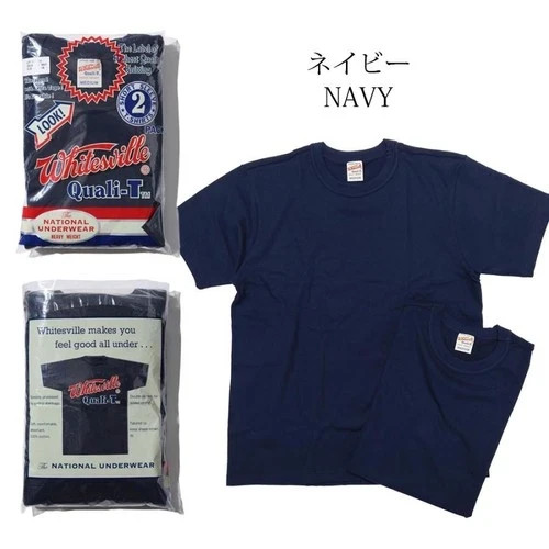 WHITESVILLE 2 PACK T-SHIRT Navy WV73544 Made in Japan
