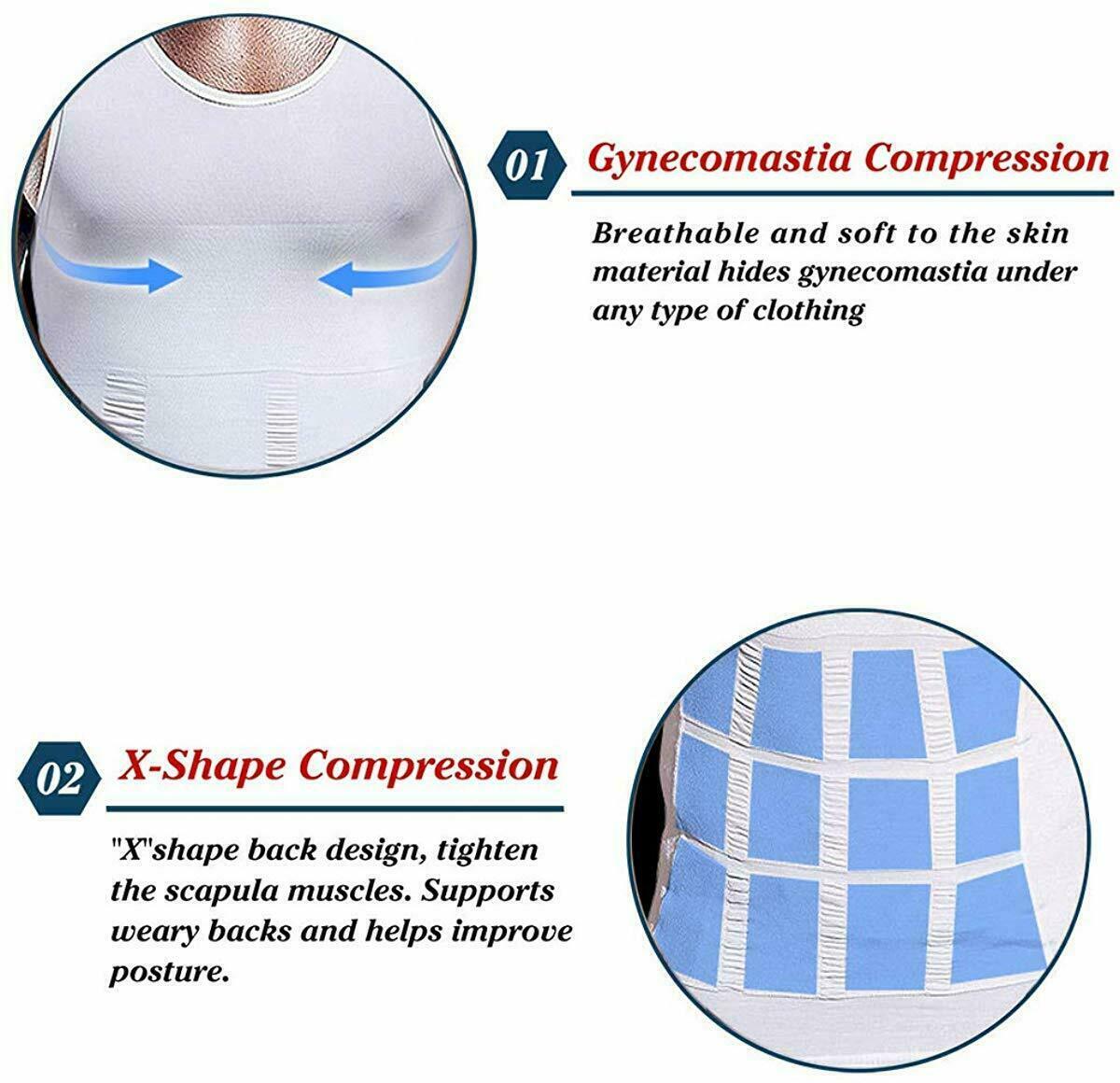 Men Body Shaper Slimming Tummy Vest Thermal Compression Shirt Tank Top Shapewear