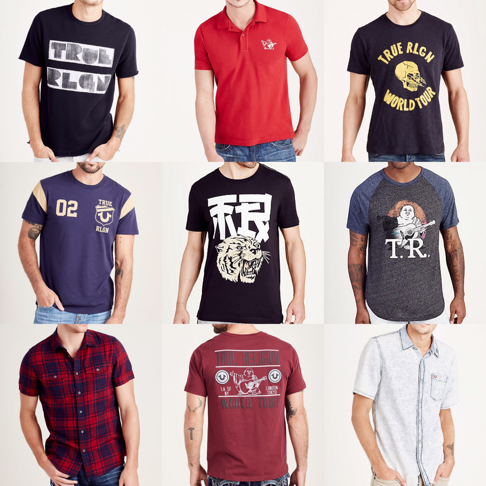 New True Religion Brand Jeans Graphic Men&rsquo;s T-shirt Polo Size:S M L XL XXL XXXL