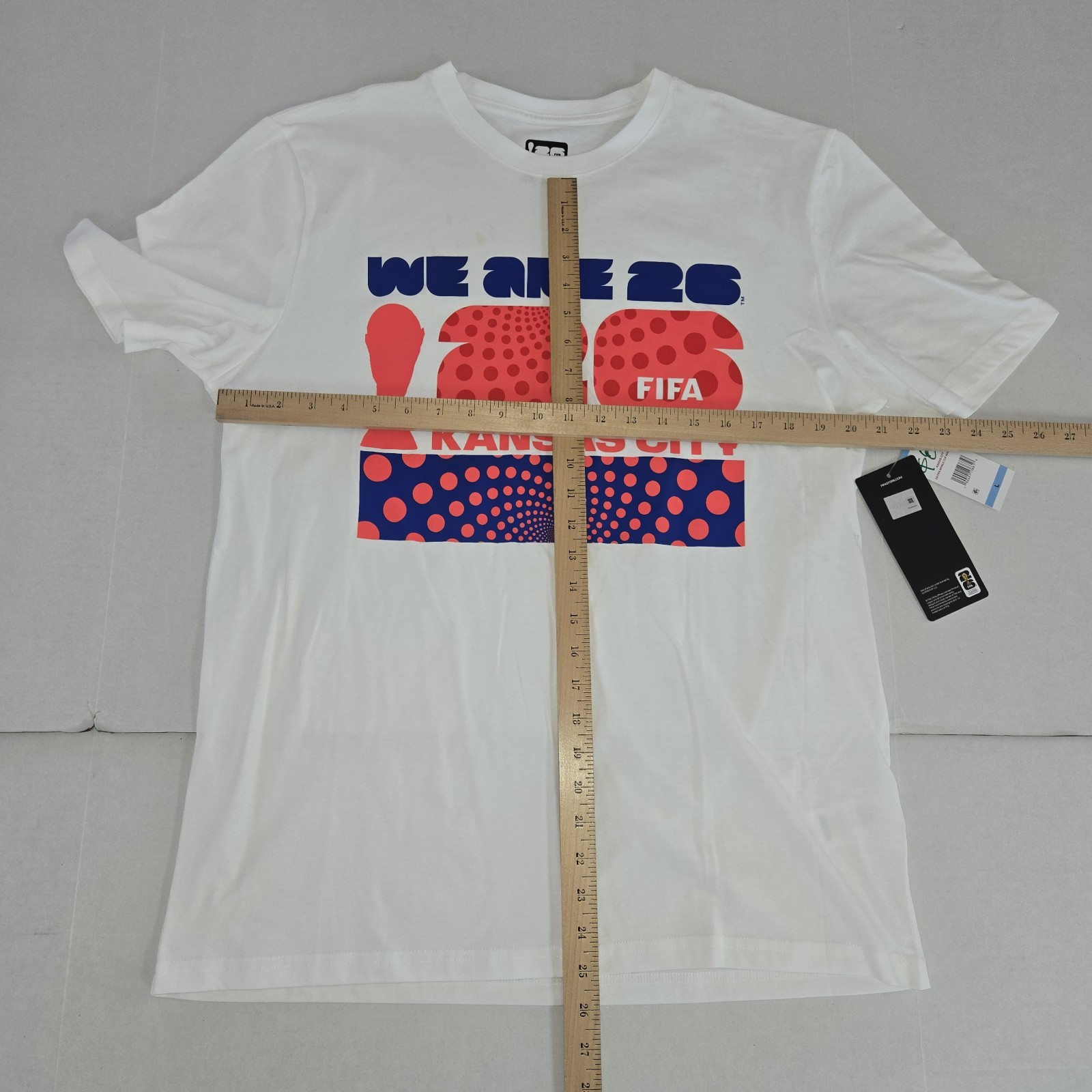 Fifa World Cup 2026 TShirt Lg Soccer Graphic USA Futbol Fan Nwt Flaw See Pics