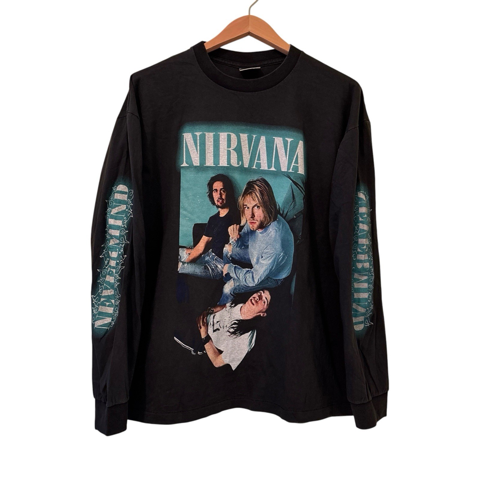 Kurt Cobain Band Portrait Vintage Nirvana Sz XL Single Stitch Shirt REPRINT