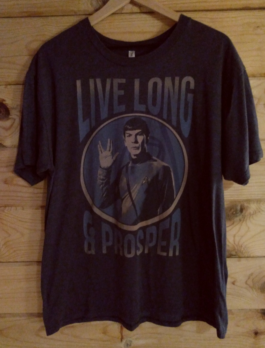 Star Trek Live Long And Prosper Mr. Spock Navy Heather T-Shirt Size XL