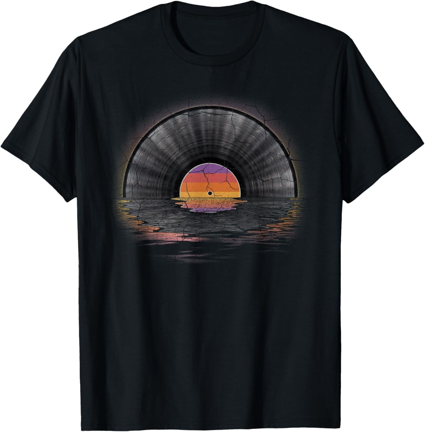 Vinyl Record Retro Sunset _ Vintage LP Music Unisex Gift T-Shirt