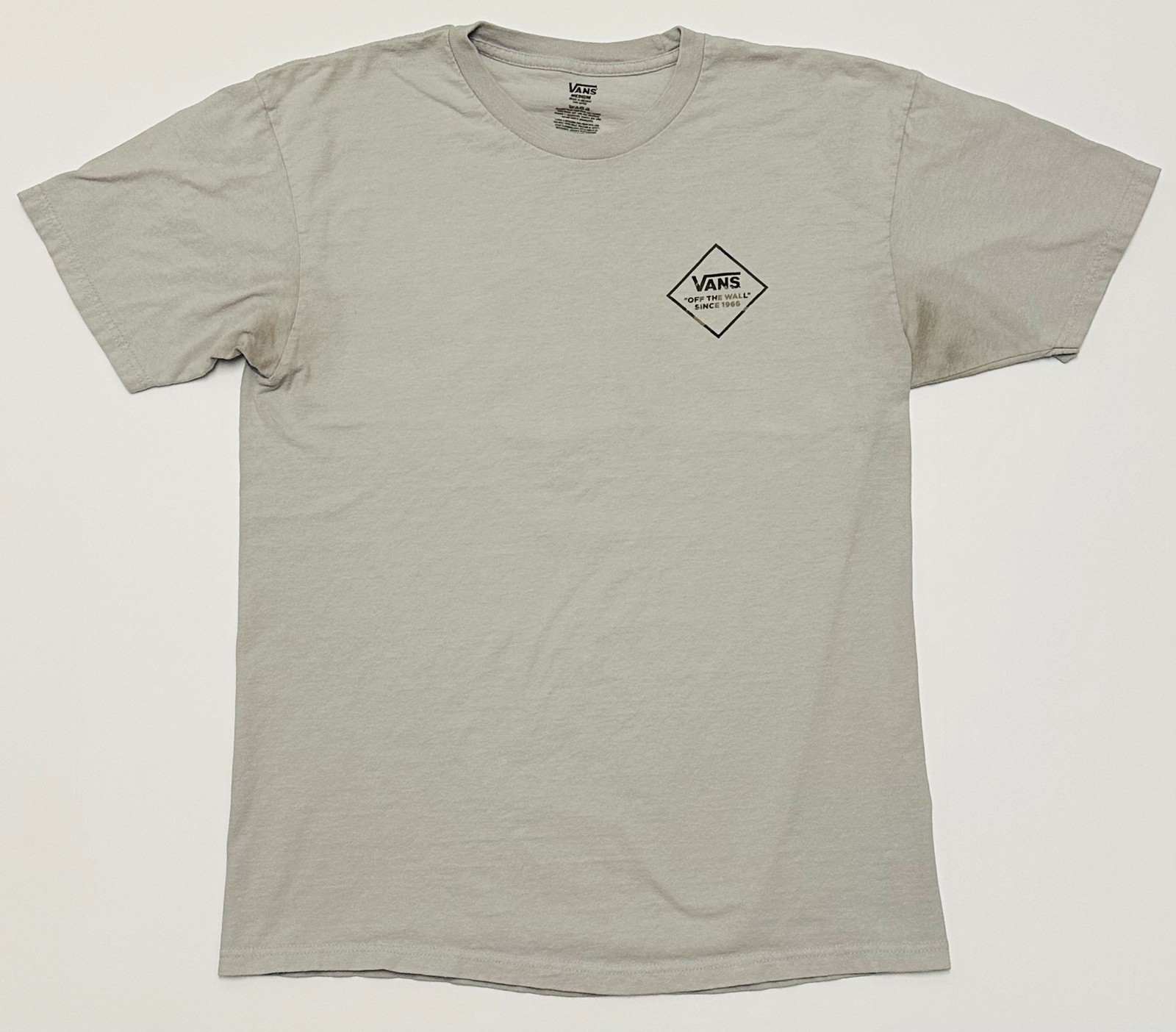 Vans « Off The Wall » Since 1966 Camo Square Graphic Mens Gray Medium Shirt