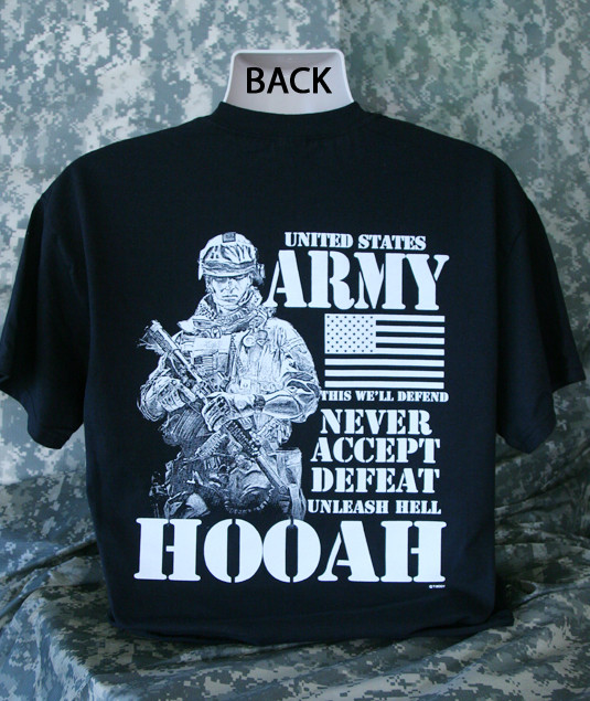 United States Army Hooah Flag T-Shirt Military Patriotic US USA New Cool Gift