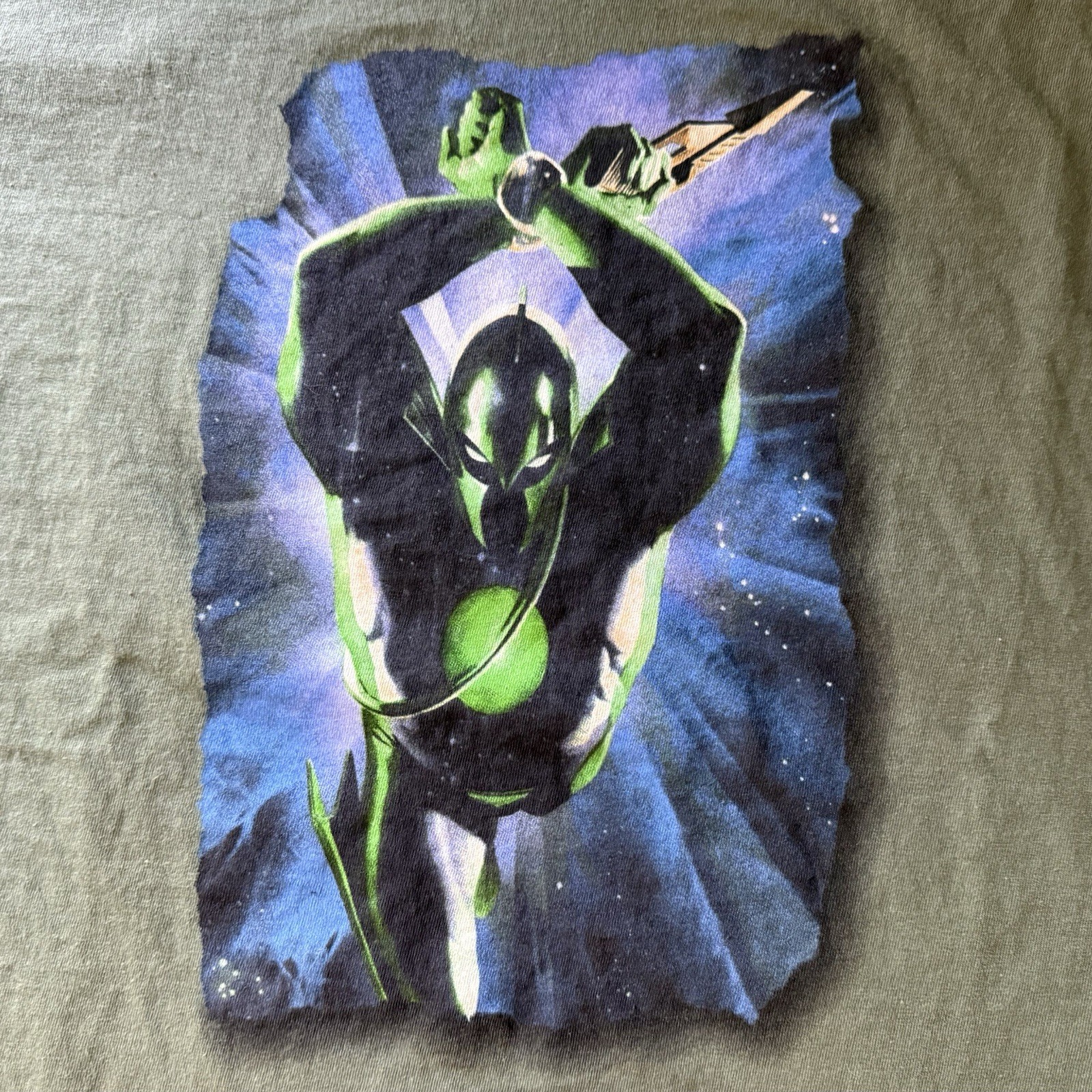Vintage 2003 Graphitti Designs Green Lantern Captain Marvel Shirt Green Size XL