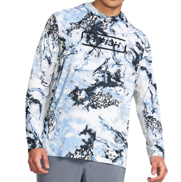 Under Armour 1383576 UA Men&rsquo;s Fish Pro ISO-Chill Carolina Blue Camo Hoodie Shirt