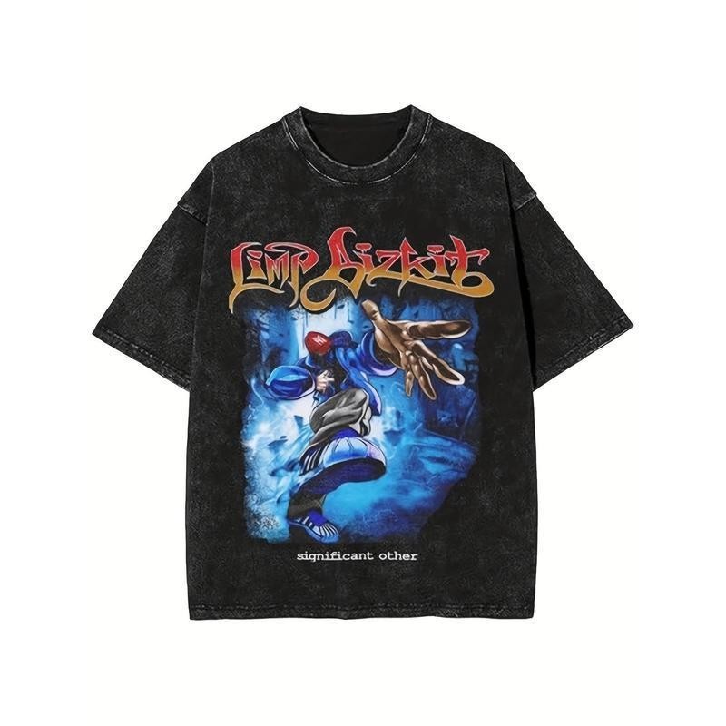 Men&rsquo;s Retro Pattern T-Shirt – Soft Cotton Crew Neck T-Shirt, Limp Bizkit Design,