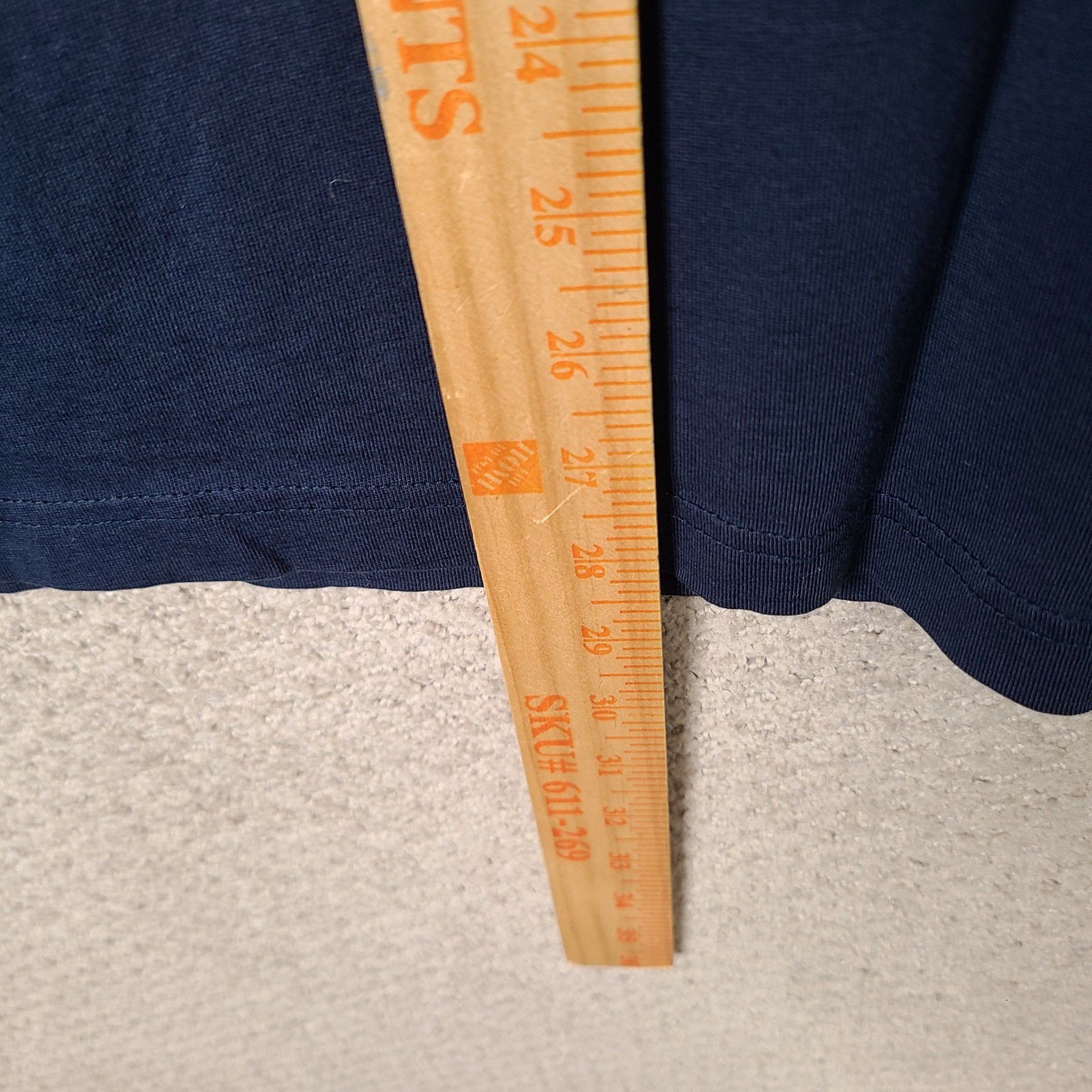 Lands End Shirt Mens L Navy Blue Mock Neck Super-T Cotton Long Sleeve Casual
