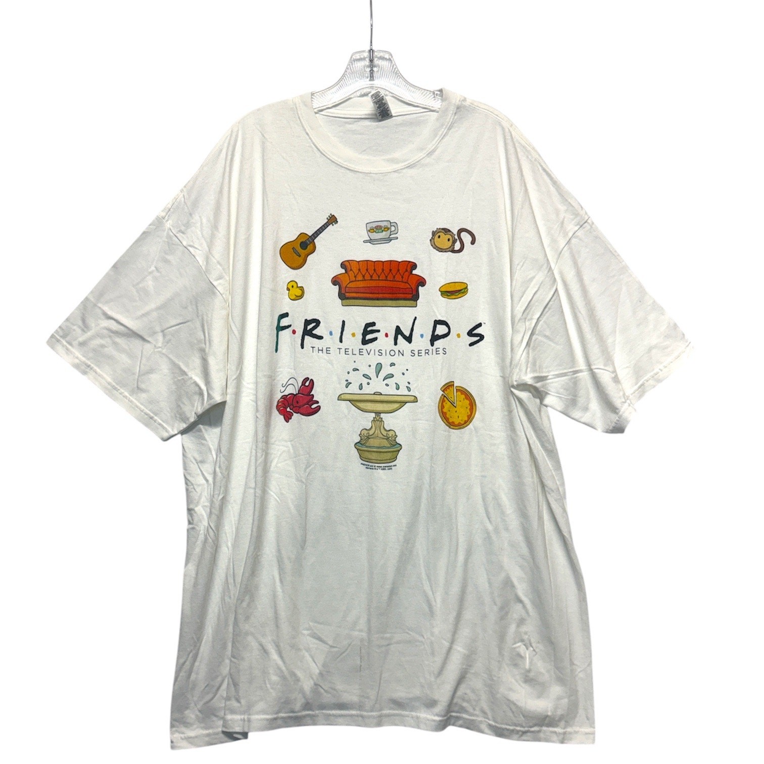 Friends TV Series Graphic Tee 3XL White Cotton T Shirt Couch Central Perk Adult