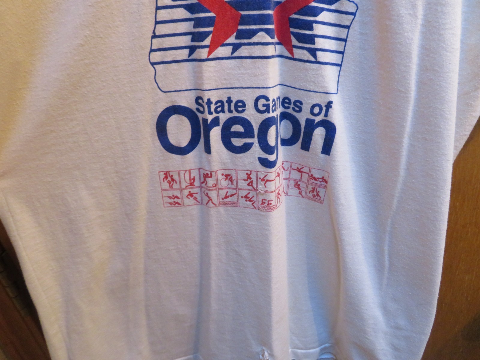 Vintage 80s Nike 7 Eleven State Games Of Oregon Shirt Single Stitch White L