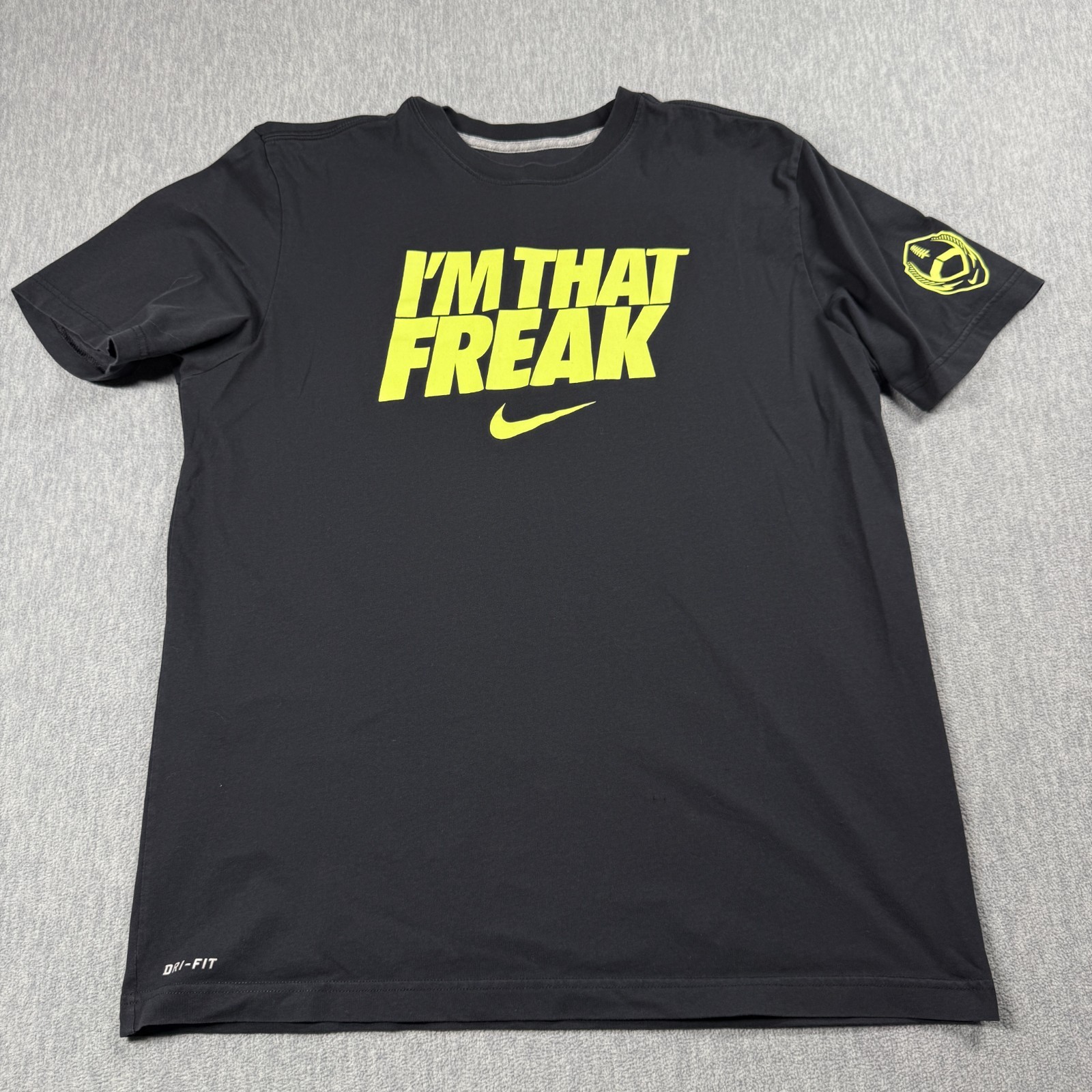 Nike Shirt Mens L Black Dri-Fit Graphic Training Workout Short Sleeve Tee